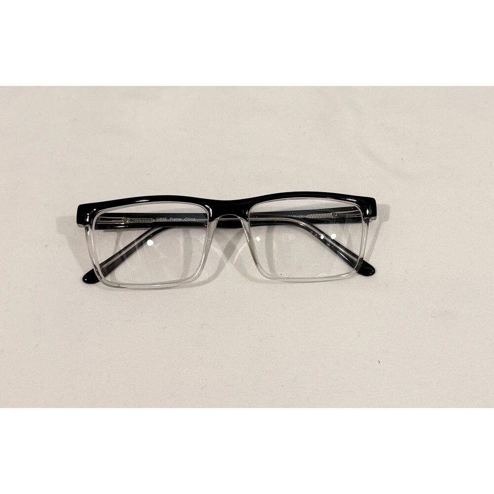 Foster Grant US83 Two-Tone Black and Clear Rectangular Eyeglass Frames 50-19-130